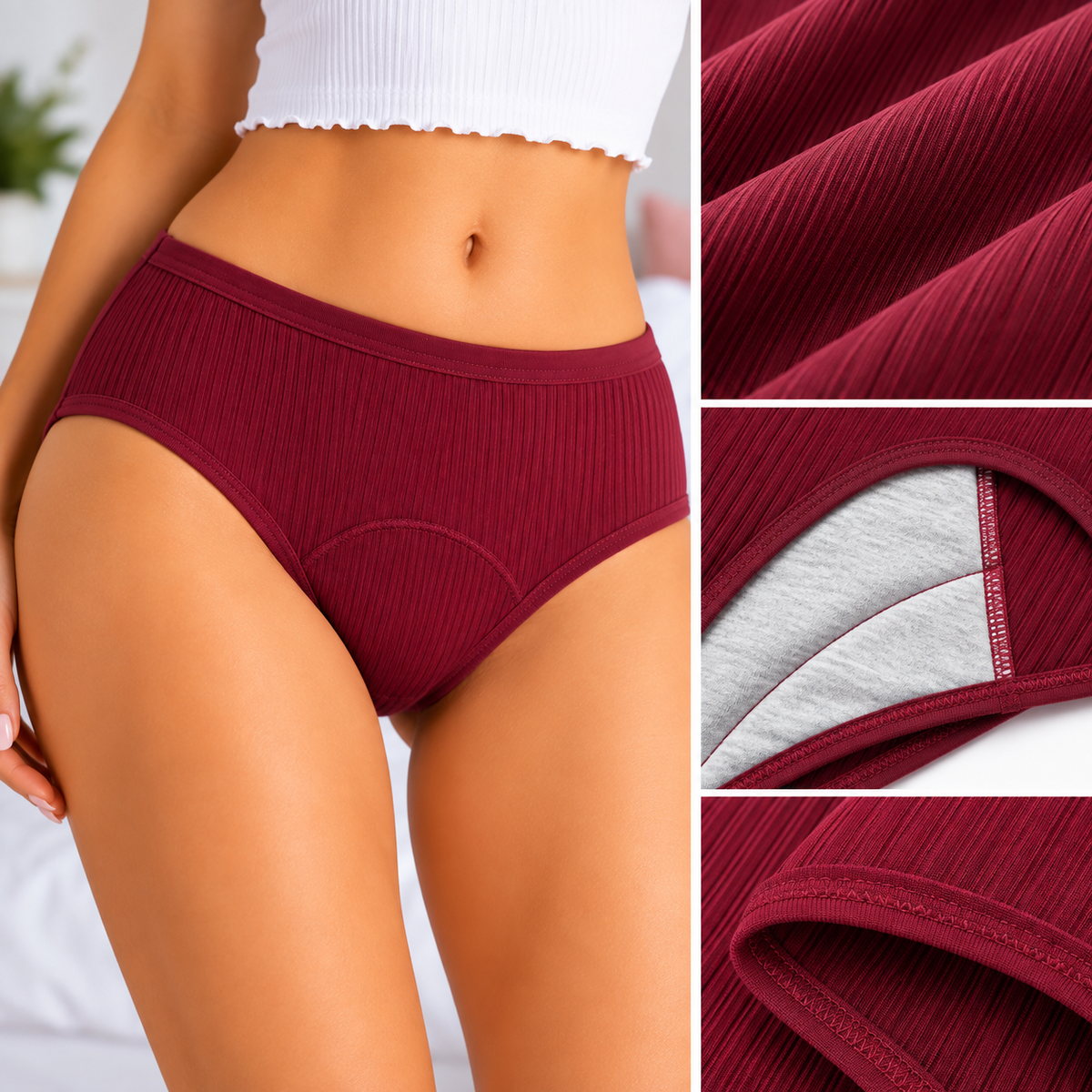 Bloom Ribbed Period Briefs