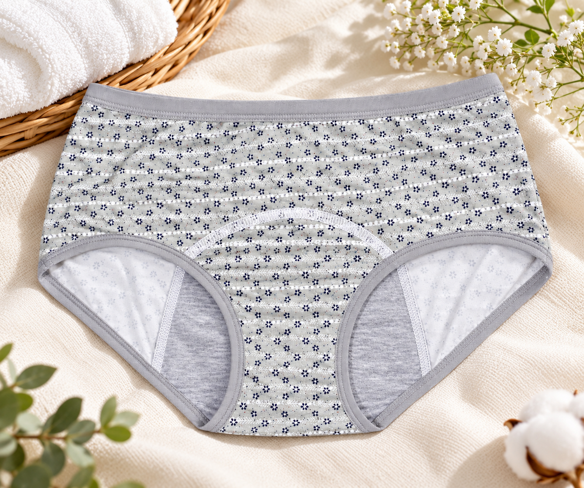 Bloom Flower Print Cotton Period Briefs