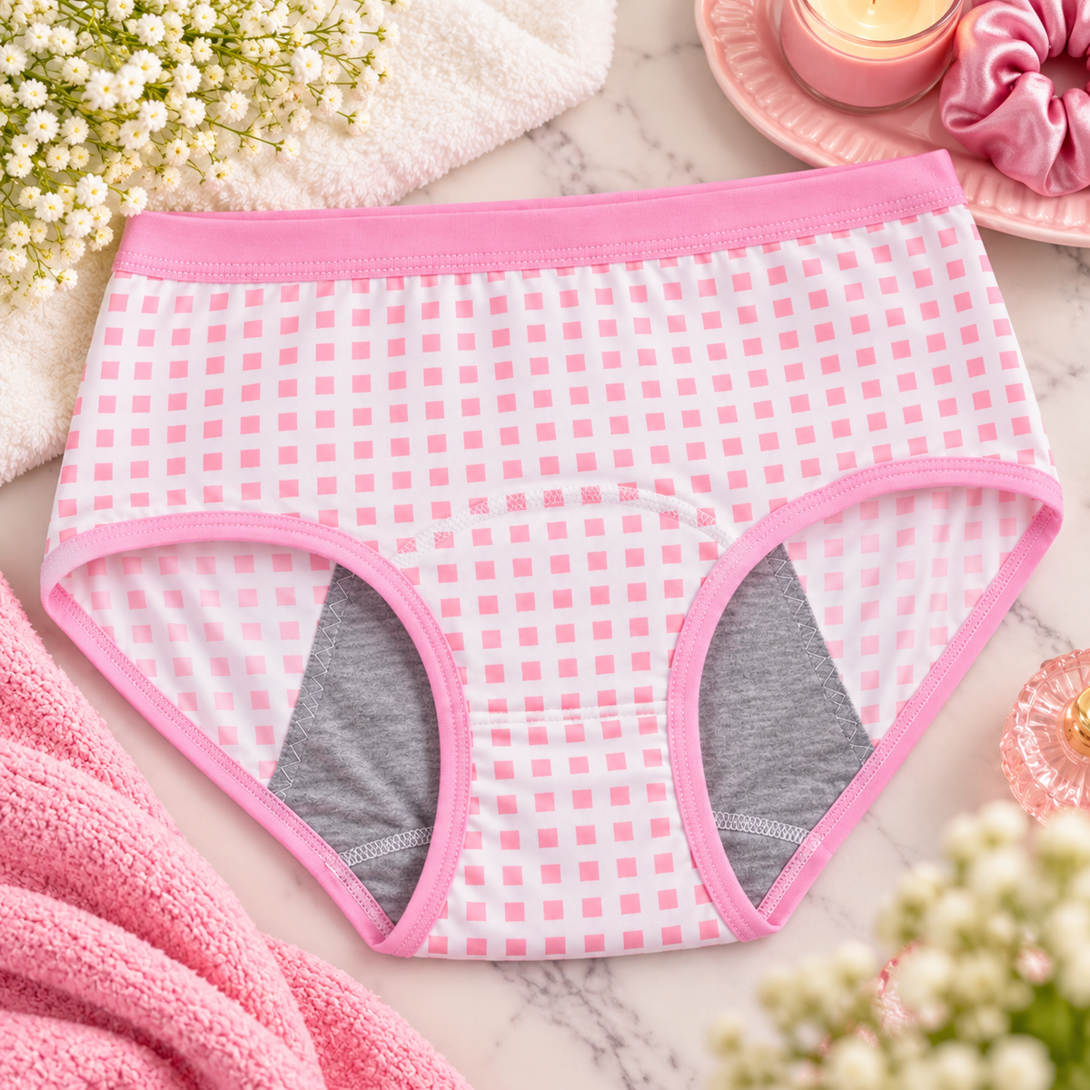 Bloom Cartoon Print Mid-Rise Period Briefs