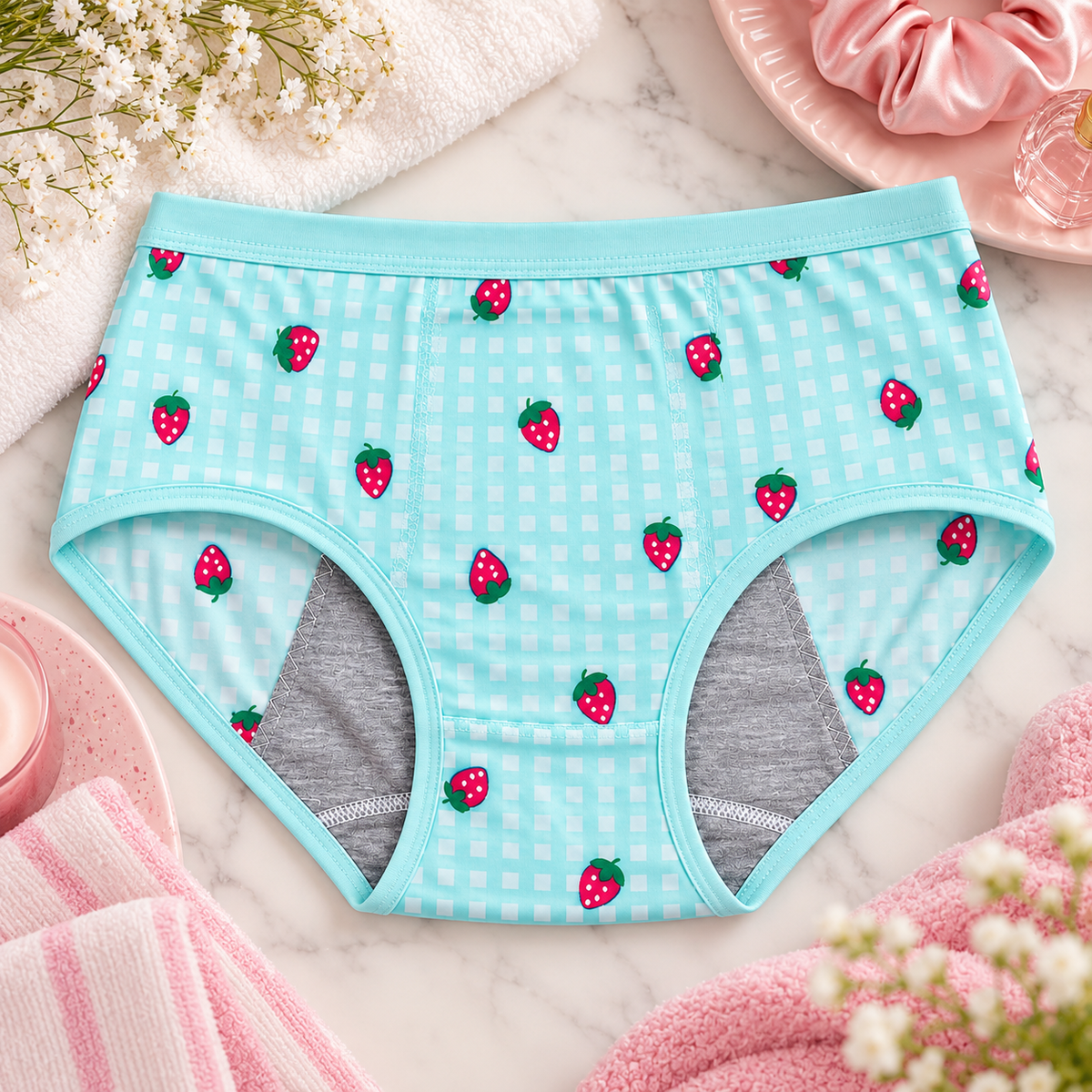 Bloom Cartoon Print Mid-Rise Period Briefs