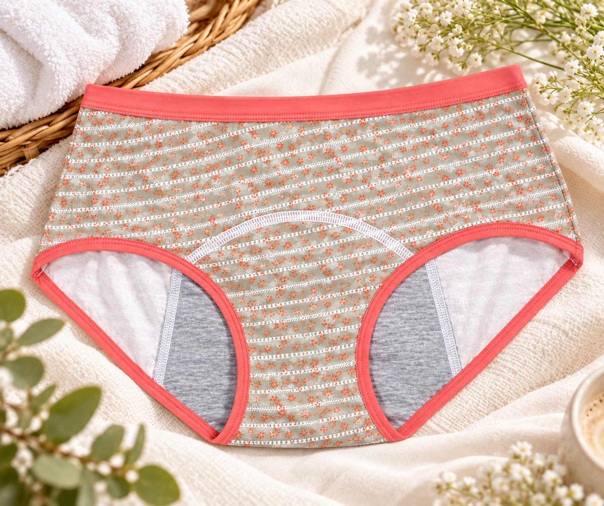 Bloom Flower Print Cotton Period Briefs