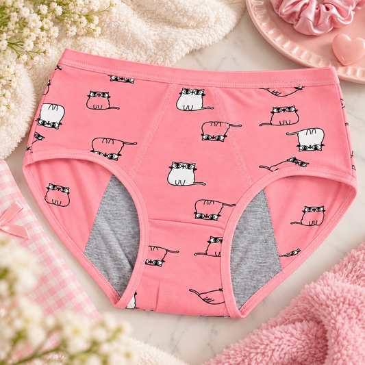 Bloom Cartoon Print Mid-Rise Period Briefs