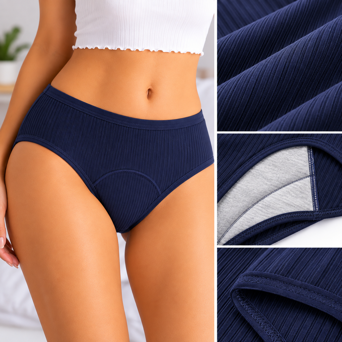 Bloom Ribbed Period Briefs